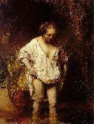 REMBRANDT Harmenszoon van Rijn, Bathing woman, modelled by Hendrickje,